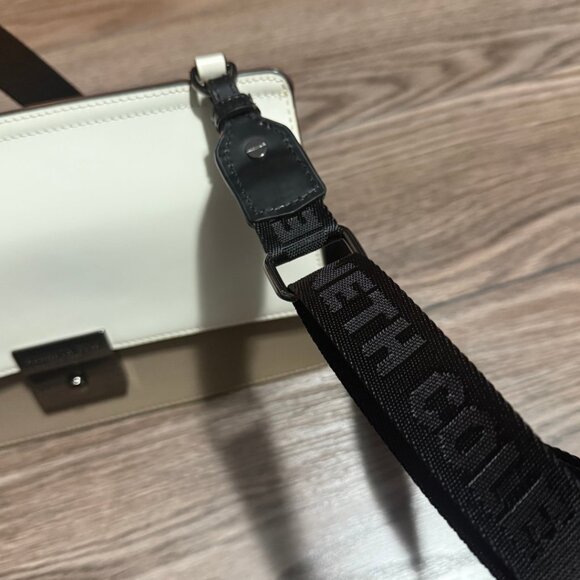 Kenneth Cole Taupe & White Leather Alex Shoulder Bag – Like New - Picture 3 of 10